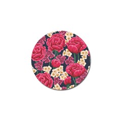 Pink Roses And Daisies Golf Ball Marker by allthingseveryone