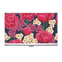 Pink Roses And Daisies Business Card Holders by allthingseveryone