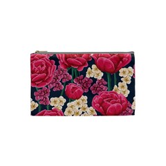 Pink Roses And Daisies Cosmetic Bag (small)  by allthingseveryone