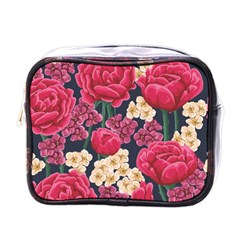 Pink Roses And Daisies Mini Toiletries Bags by allthingseveryone