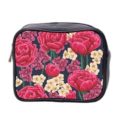 Pink Roses And Daisies Mini Toiletries Bag 2-side by allthingseveryone