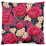 Pink Roses And Daisies Large Flano Cushion Case (Two Sides) Front