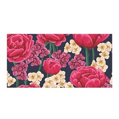 Pink Roses And Daisies Satin Wrap by allthingseveryone