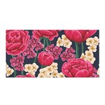 Pink Roses And Daisies Satin Wrap Front