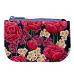 Pink Roses And Daisies Large Coin Purse Front