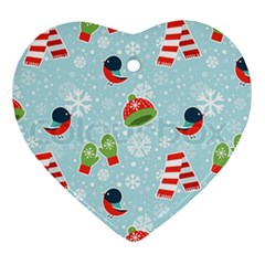 Winter Fun Pattern Ornament (heart) by allthingseveryone