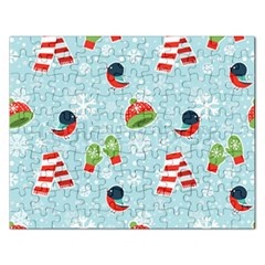 Winter Fun Pattern Rectangular Jigsaw Puzzl by allthingseveryone