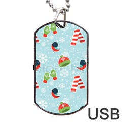 Winter Fun Pattern Dog Tag Usb Flash (two Sides) by allthingseveryone