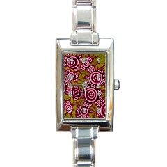 Aboriginal Art - You Belong Rectangle Italian Charm Watch by hogartharts