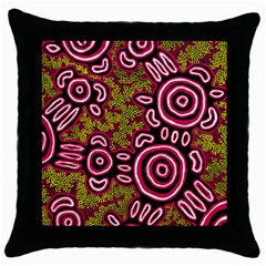 Aboriginal Art - You Belong Throw Pillow Case (black) by hogartharts