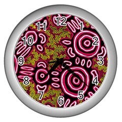 Aboriginal Art - You Belong Wall Clocks (Silver) 