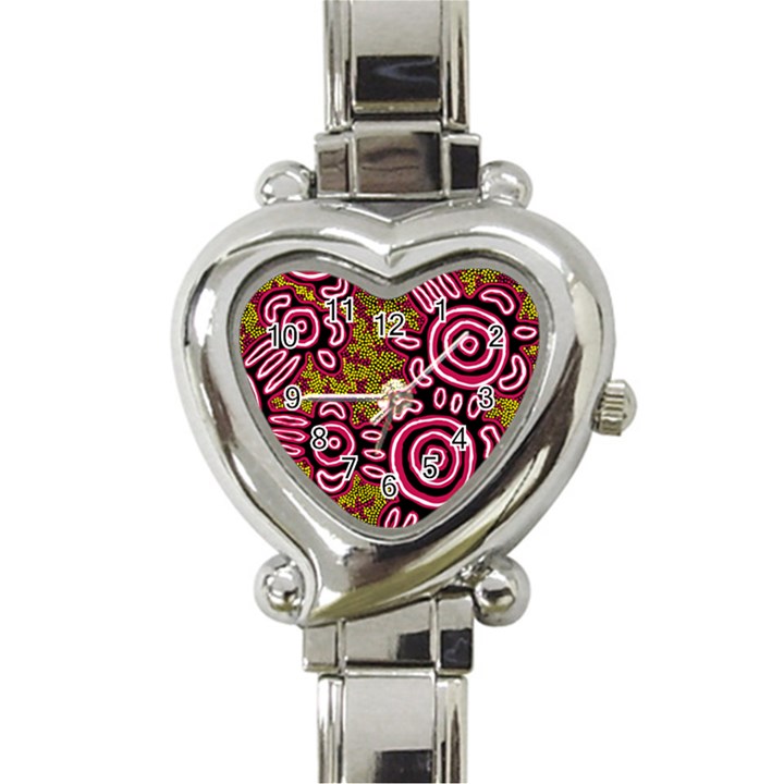 Aboriginal Art - You Belong Heart Italian Charm Watch