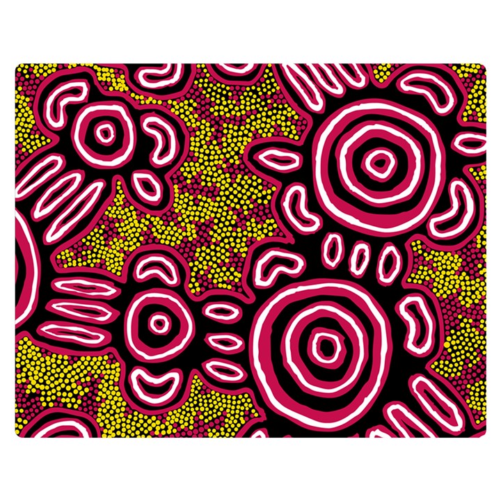 Aboriginal Art - You Belong Double Sided Flano Blanket (Medium) 