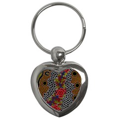 Aboriginal Art - Campsite Key Chains (heart)  by hogartharts