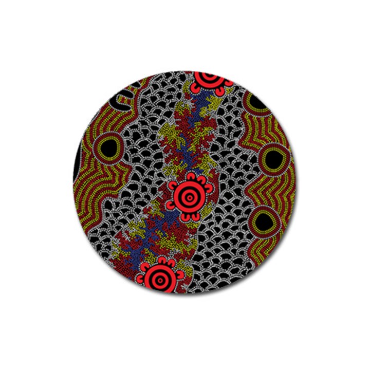 Aboriginal Art - Campsite Magnet 3  (Round)