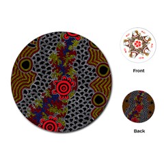 Aboriginal Art - Campsite Playing Cards (round) 