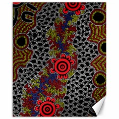 Aboriginal Art - Campsite Canvas 16  X 20   by hogartharts