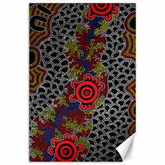 Aboriginal Art - Campsite Canvas 24  X 36  by hogartharts