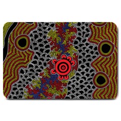 Aboriginal Art - Campsite Large Doormat  by hogartharts