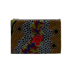 Aboriginal Art - Campsite Cosmetic Bag (medium)  by hogartharts