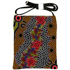 Aboriginal Art - Campsite Shoulder Sling Bags by hogartharts