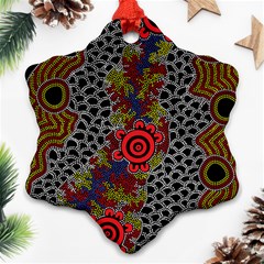 Aboriginal Art - Campsite Ornament (snowflake) by hogartharts