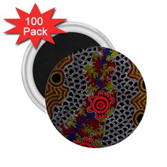 Aboriginal Art - Waterholes 2 25  Magnets (100 Pack)  by hogartharts