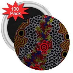 Aboriginal Art - Waterholes 3  Magnets (100 Pack) by hogartharts