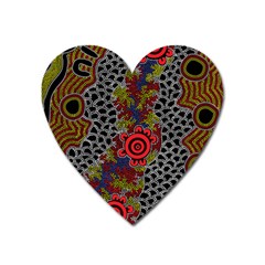 Aboriginal Art - Waterholes Heart Magnet by hogartharts