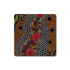 Aboriginal Art - Waterholes Square Magnet by hogartharts