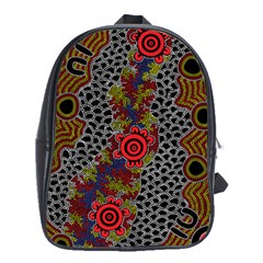 Aboriginal Art - Campsite School Bag (xl) by hogartharts