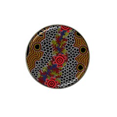 Aboriginal Art - Waterholes Hat Clip Ball Marker (4 Pack) by hogartharts