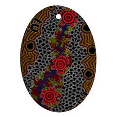 Aboriginal Art - Waterholes Oval Ornament (two Sides) by hogartharts