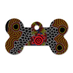 Aboriginal Art - Waterholes Dog Tag Bone (two Sides) by hogartharts