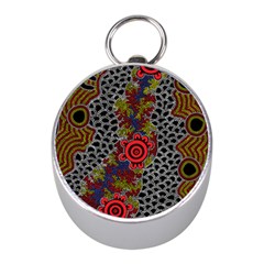 Aboriginal Art - Campsite Mini Silver Compasses by hogartharts