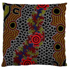 Aboriginal Art - Campsite Standard Flano Cushion Case (one Side) by hogartharts