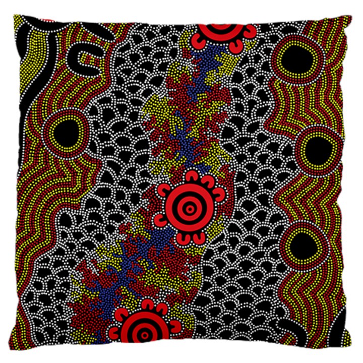 Aboriginal Art - Campsite Standard Flano Cushion Case (Two Sides)