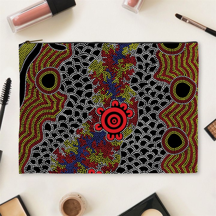 Aboriginal Art - Waterholes Cosmetic Bag (XL)