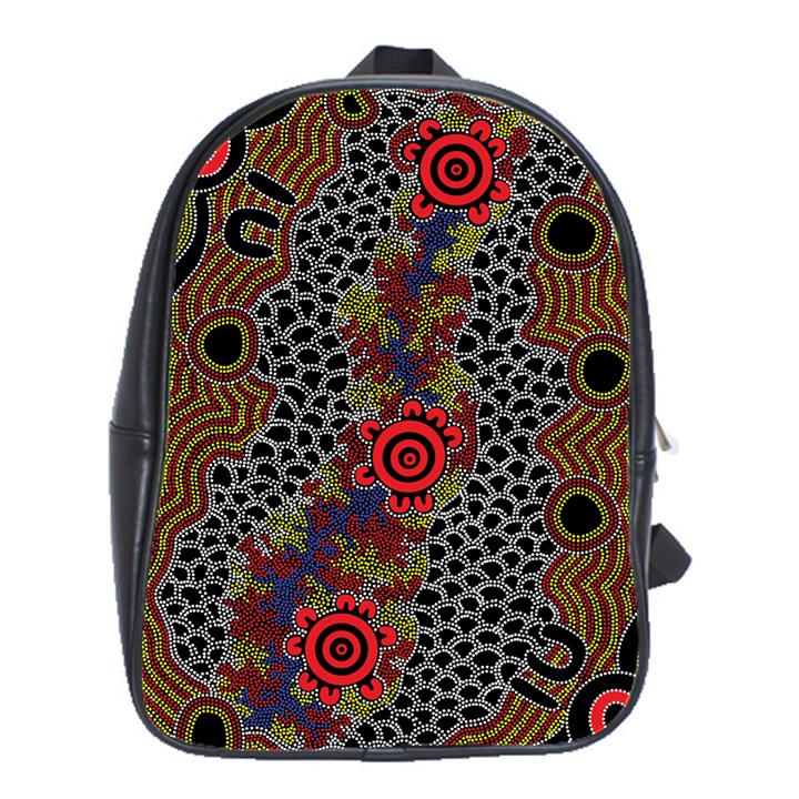 Aboriginal Art - Waterholes School Bag (Large)