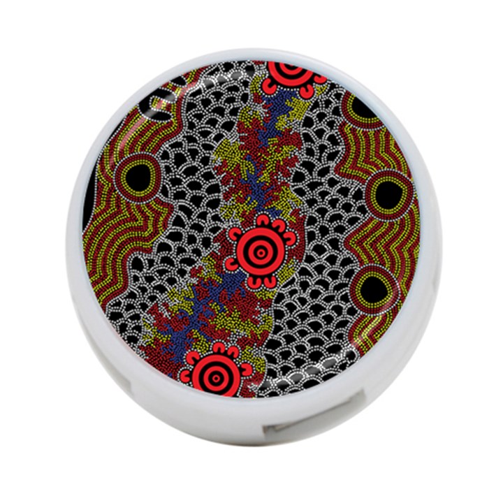 Aboriginal Art - Waterholes 4-Port USB Hub (One Side)