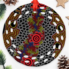 Aboriginal Art - Waterholes Ornament (round Filigree)