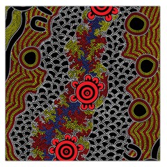 Aboriginal Art - Campsite Large Satin Scarf (square) by hogartharts