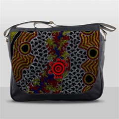 Aboriginal Art - Waterholes Messenger Bags by hogartharts