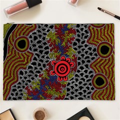 Aboriginal Art - Waterholes Cosmetic Bag (xxl)  by hogartharts