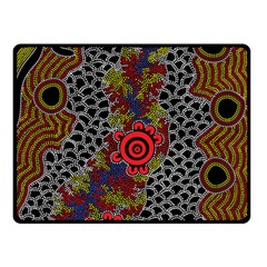 Aboriginal Art - Waterholes Double Sided Fleece Blanket (small)  by hogartharts