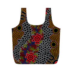 Aboriginal Art - Waterholes Full Print Recycle Bags (m)  by hogartharts