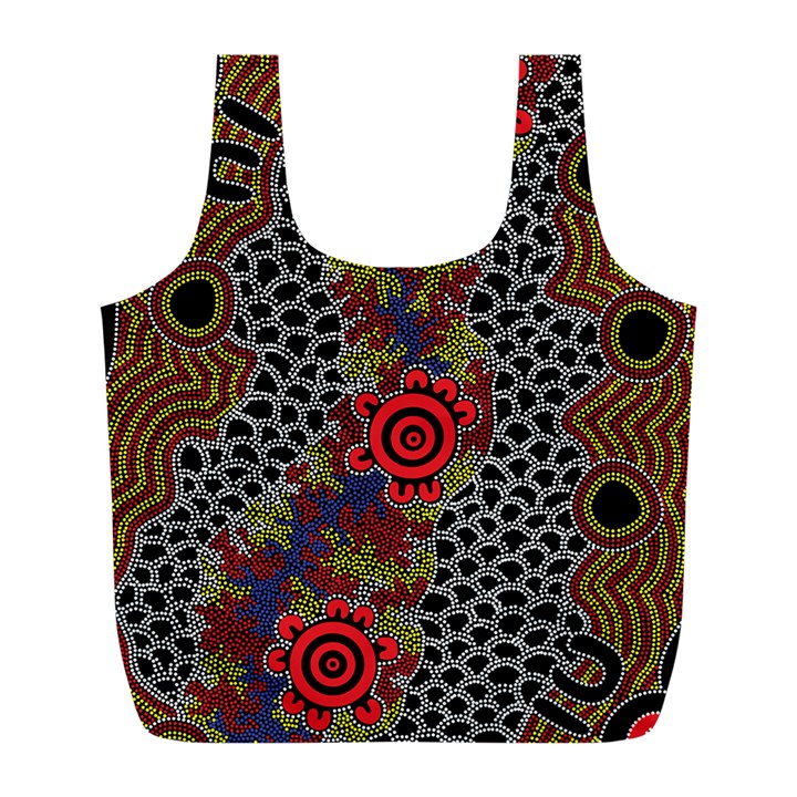 Aboriginal Art - Waterholes Full Print Recycle Bags (L) 