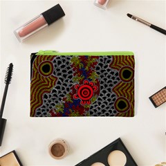 Aboriginal Art - Waterholes Cosmetic Bag (xs) by hogartharts