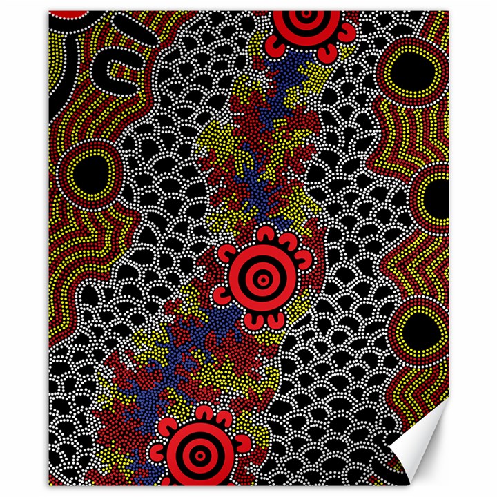 Aboriginal Art - Meeting Places Canvas 8  x 10 