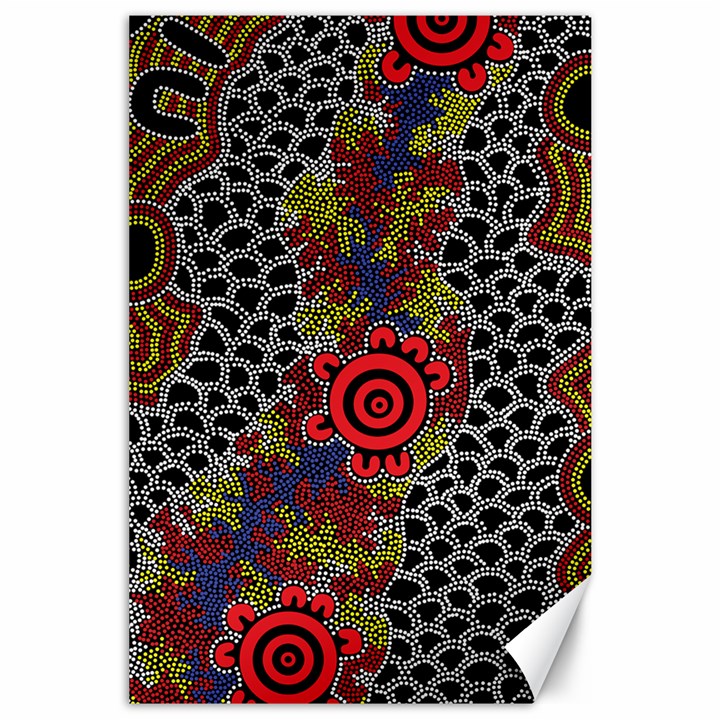 Aboriginal Art - Meeting Places Canvas 24  x 36 